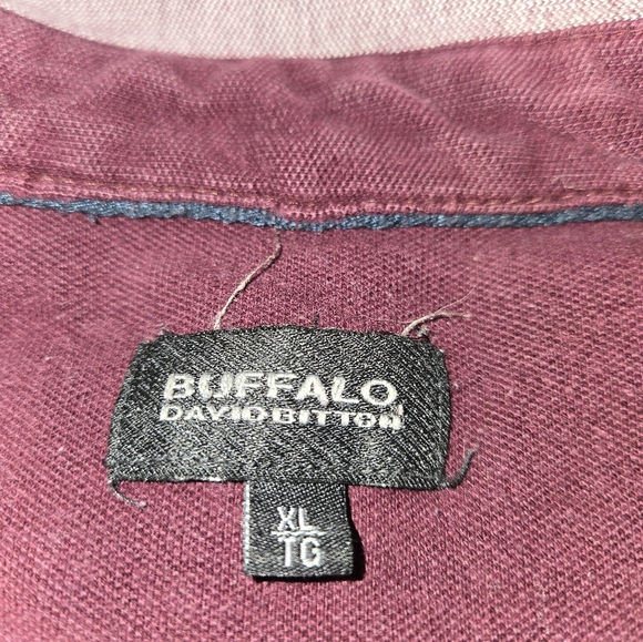 BUFFALO DAVID BITTON Mens XL Polo Shirt Coral Short Sleeved All Cotton - Picture 5 of 7
